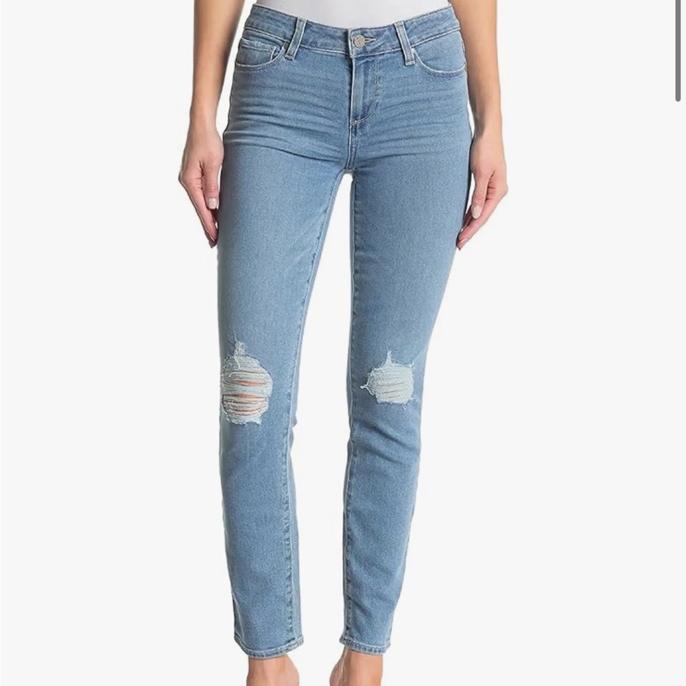 PAIGE Light Blue Skyline Ankle Peg Jeans